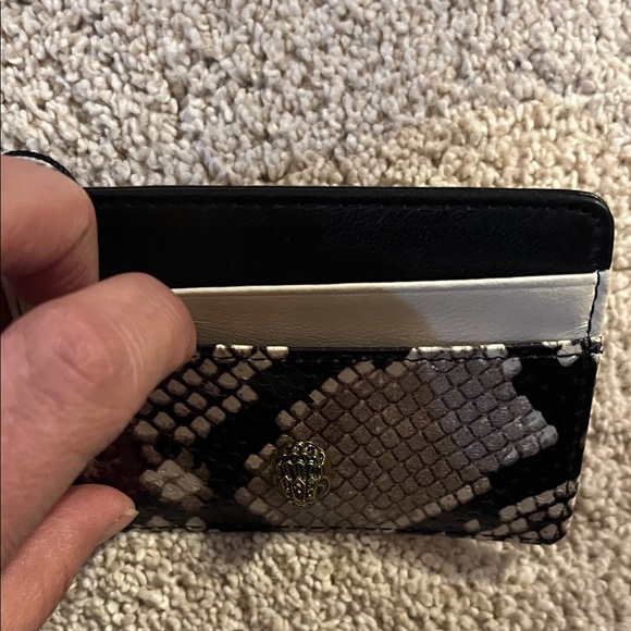 Kurt Geiger Black and Cream Snakeskin Card Holder - Picture 3 of 5